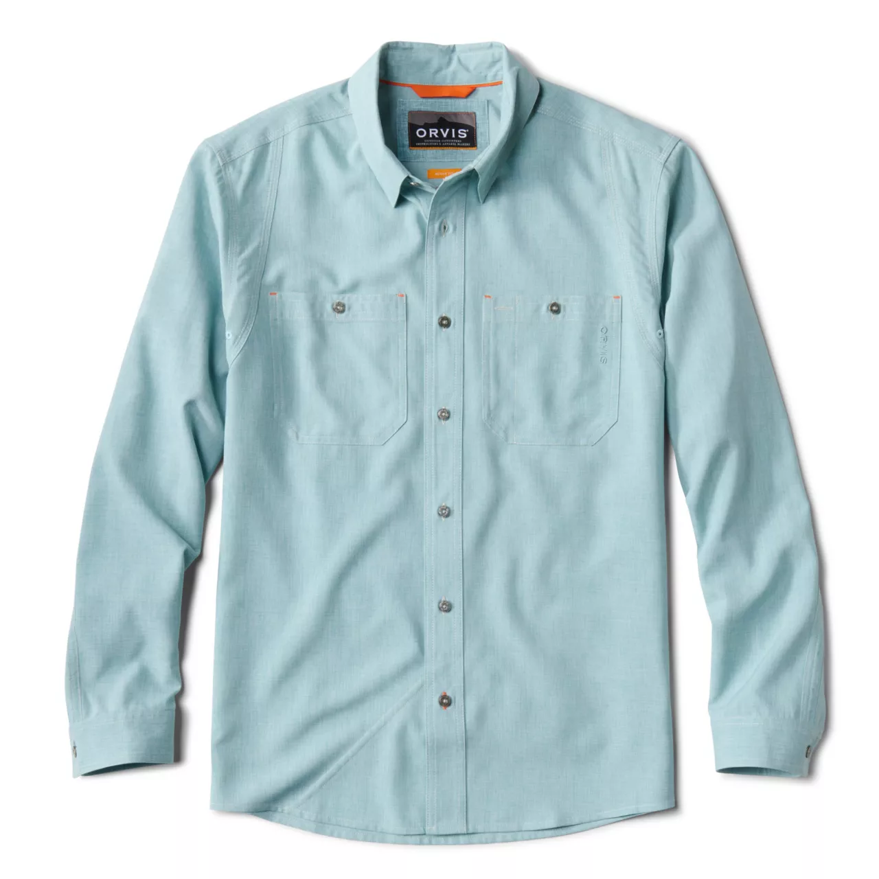 Tech Chambray Long Sleeve Work Shirt- Mineral Blue
